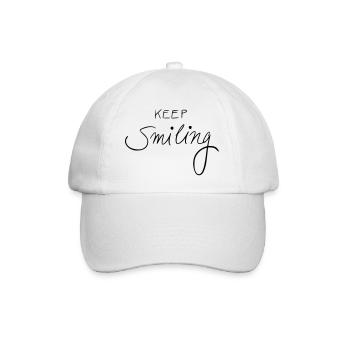keep smiling - Baseball Cap - white/white - Front