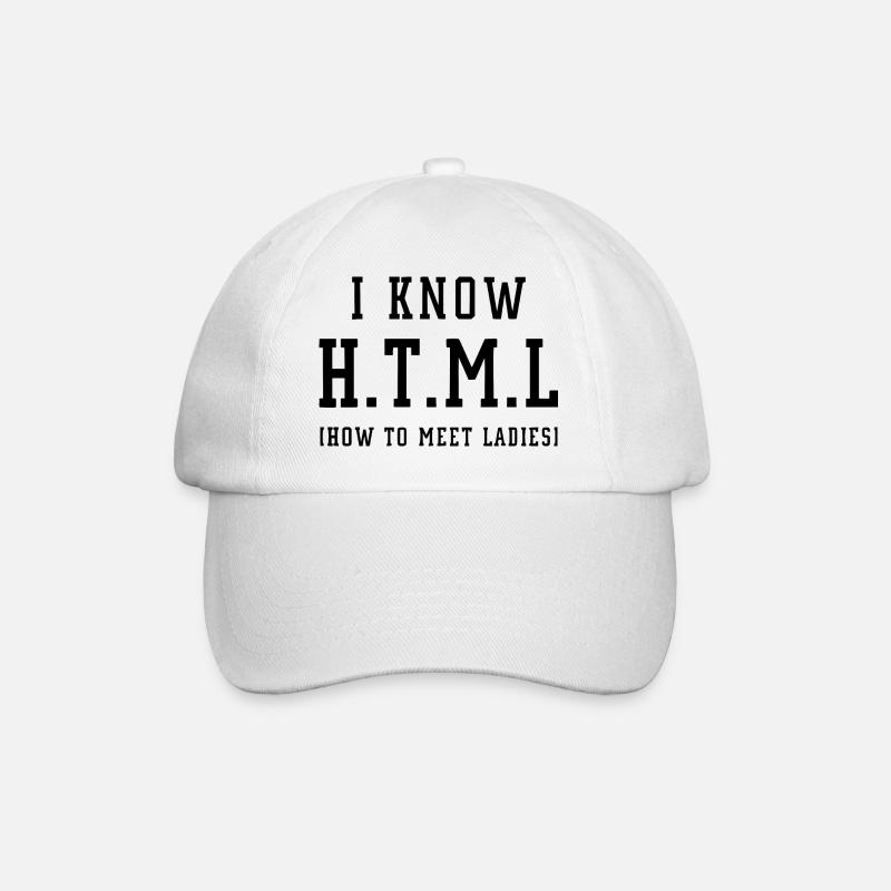 I know HTML - Baseballkappe - Weiß/Weiß