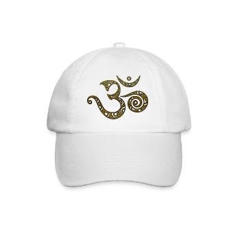 OM, AUM, BUDDHISM, SPIRITUALITY, MANTRA, YOGA, ZEN - Baseballkappe - Weiß/Weiß - Vorne