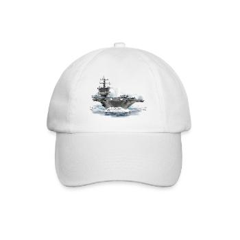aircraft carrier - Baseball Cap - white/white - Front