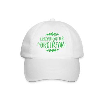 Linksversiffter Ökofreak grün Klimawandel Geschenk - Baseballkappe - Weiß/Weiß - Vorne