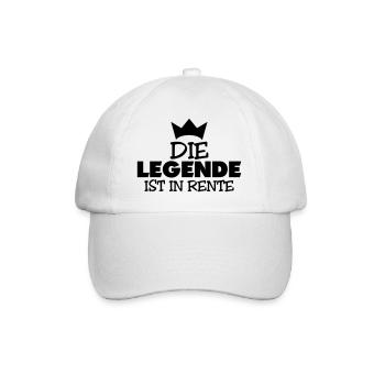 die legende ist in rente - Baseballkappe - Weiß/Weiß - Vorne