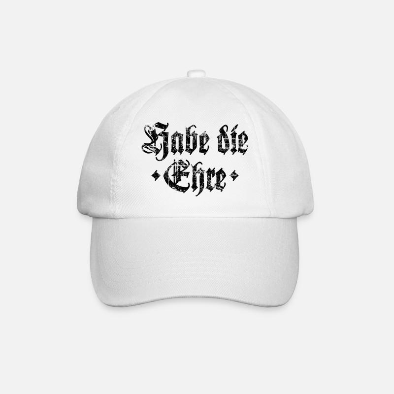 Habe die Ehre (Vintage/Schwarz) - Baseballkappe - Weiß/Weiß