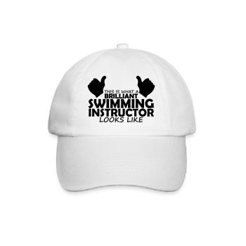 brilliant swimming instructor - Baseball Cap - white/white - Front