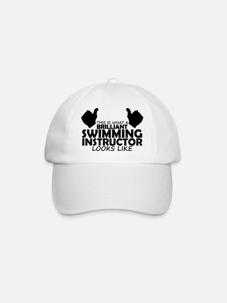 brilliant swimming instructor - Baseball Cap - white/white