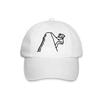 Strichmännchen klettert Berg hoch - Baseballkappe - Weiß/Weiß - Vorne