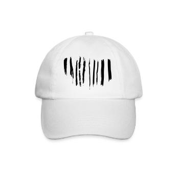Schwarz-weiße Pinselstriche - Baseballkappe - Weiß/Weiß - Vorne