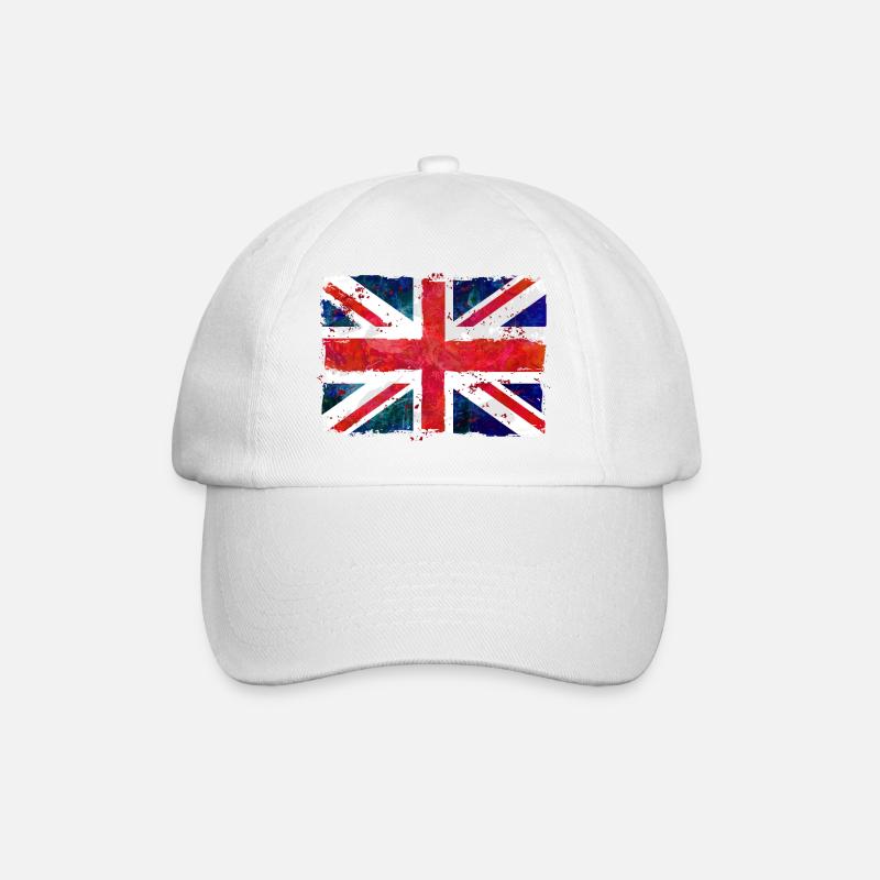 Union Jack - UK Flag - Baseballkappe - Weiß/Weiß