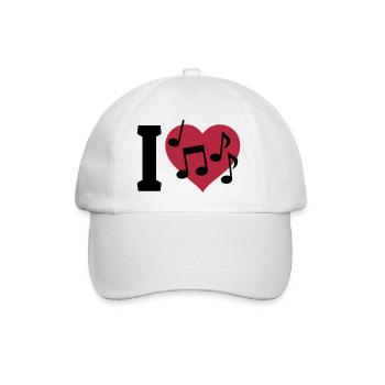 I love Music - Baseballkappe - Weiß/Weiß - Vorne