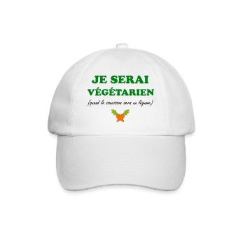 je serai végétarien idée cadeau humour citations - Casquette classique - blanc/blanc - Devant