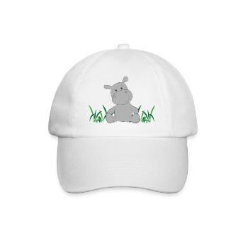Hippopotamus on meadow - Baseball Cap - white/white - Front