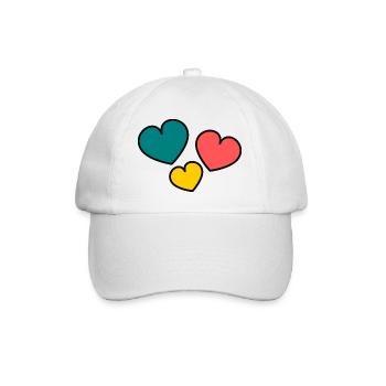 ICH LIEBE DICH. ICH LIEBE DICH. LIEBE. LIEBE. HERZ. - Baseballkappe - Weiß/Weiß - Vorne
