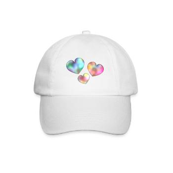 ICH LIEBE DICH. ICH LIEBE DICH. LIEBE. LIEBE. HERZ. - Baseballkappe - Weiß/Weiß - Vorne
