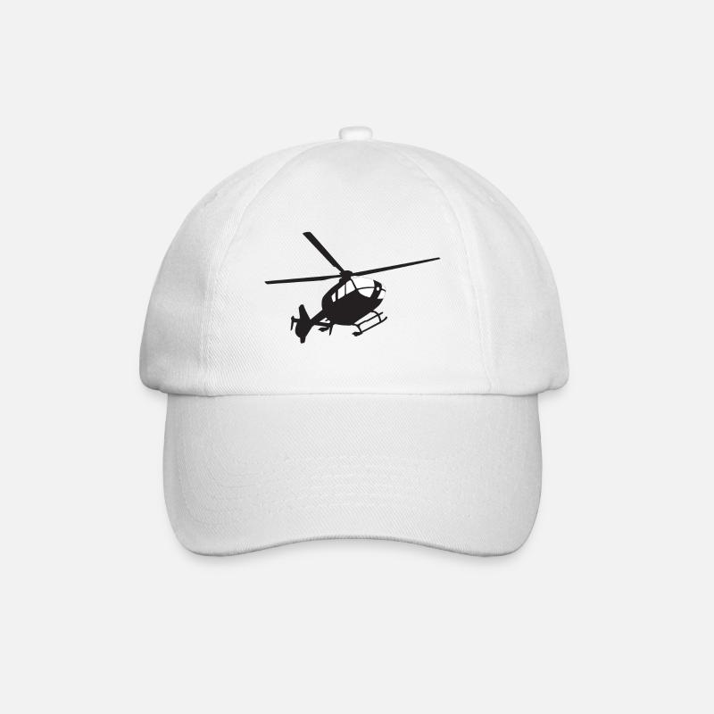 Helikopter Anflug - Baseballkappe - Weiß/Weiß