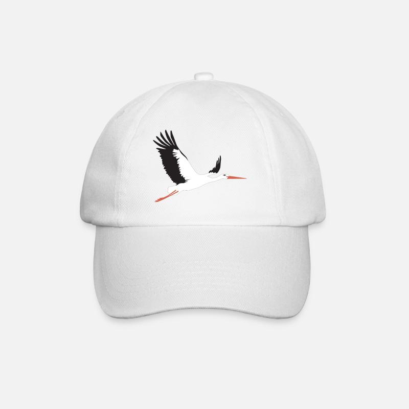 Storch fliegt - Baseballkappe - Weiß/Weiß