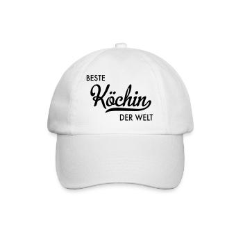 Beste Köchin der Welt - Baseballkappe - Weiß/Weiß - Vorne