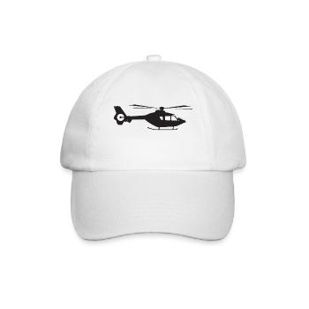 Helicopter side view - Baseball Cap - white/white - Front