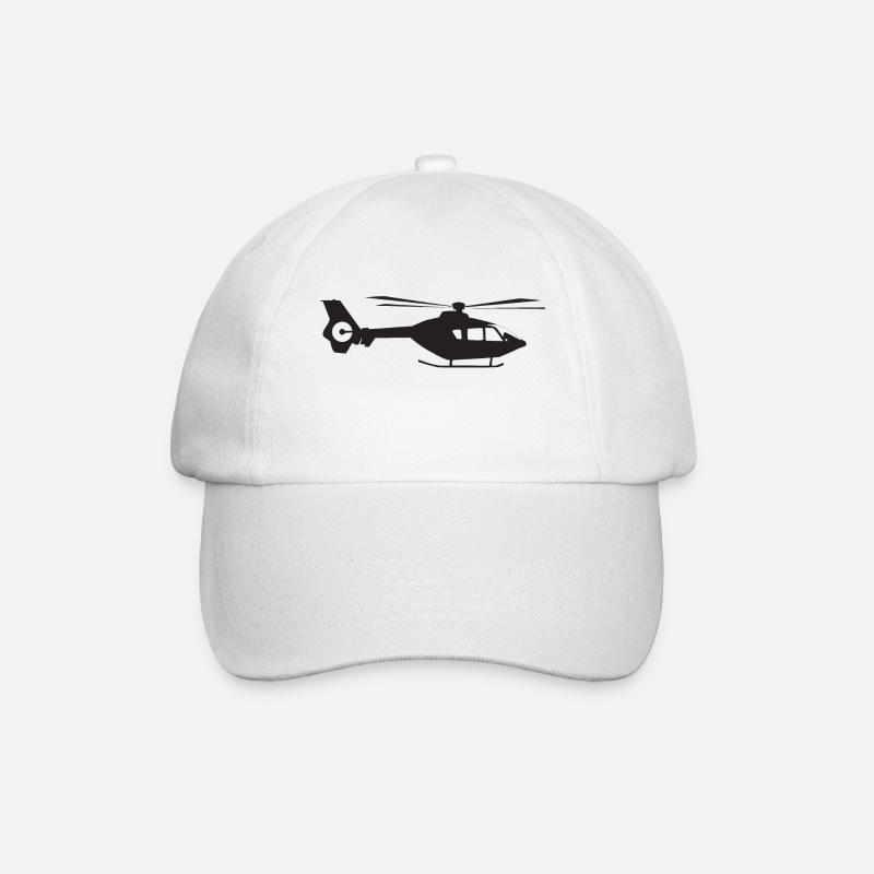 Hubschrauber Seitenansicht - Baseballkappe - Weiß/Weiß
