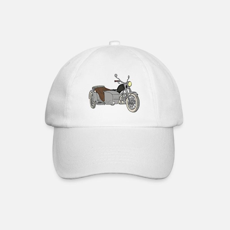 Moto avec side-car - Casquette classique - blanc/blanc
