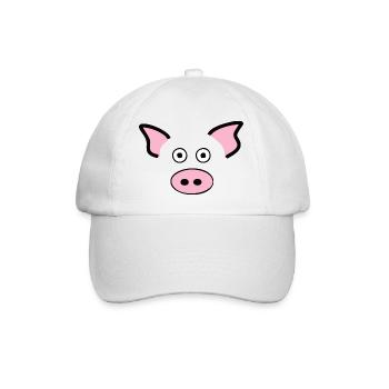 Schwein Gesicht - Baseballkappe - Weiß/Weiß - Vorne