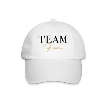 Team Braut Junggesellinnenabschied Hochzeit - Baseballkappe - Weiß/Weiß - Vorne