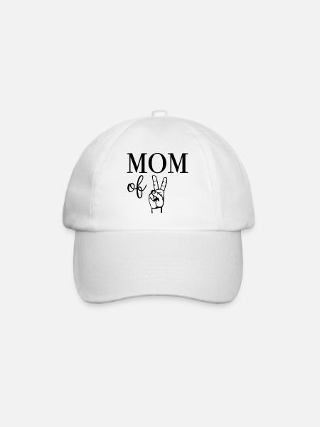 Mom of Two - Baseballkappe - Weiß/Weiß