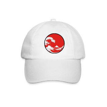 Kanagawa Japan rote Typflaggen - Baseballkappe - Weiß/Weiß - Vorne