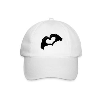 One heart with two hands - Baseball Cap - white/white - Front
