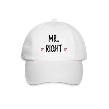 Mr. Right wedding gift saying partner look - Baseball Cap - white/white - Front