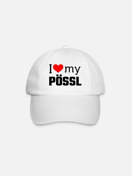 i love my PÖSSL - Baseballkasket - hvid/hvid