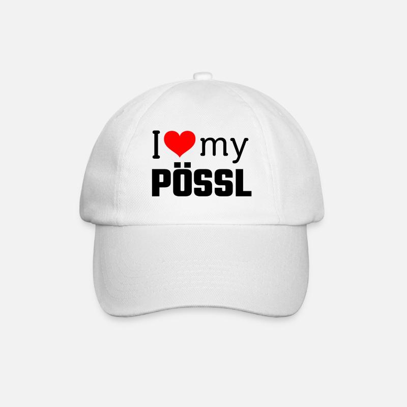 i love my PÖSSL - Baseballkappe - Weiß/Weiß