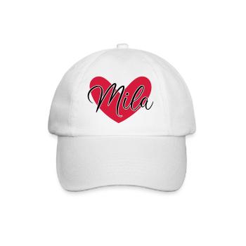 Mila Name Vorname - Baseballkappe - Weiß/Weiß - Vorne