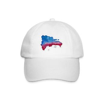 Map blue red Dominican Republic - Baseball Cap - white/white - Front