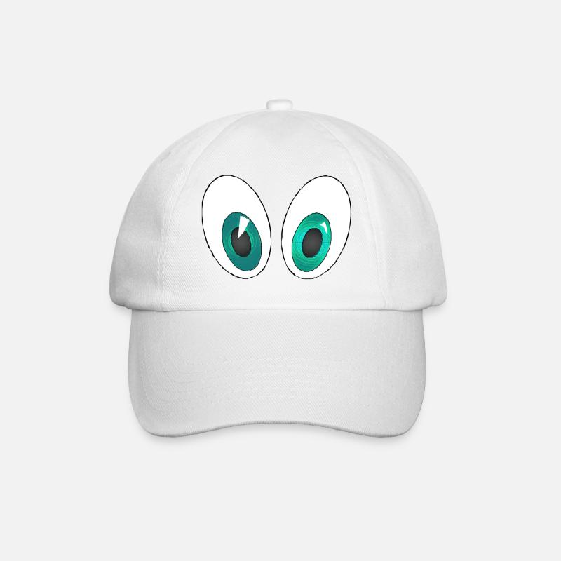 Eyes 3 - Baseball Cap - white/white