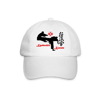 Kyokushin karate KO kick with kanku sign - Baseball Cap - white/white - Front