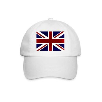 Britische Flagge, Vereinigtes Königreich, Rot, Weiß und Blau - Baseballkappe - Weiß/Weiß - Vorne