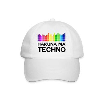 Hakuna Ma Techno Musik Disco - Baseballkappe - Weiß/Weiß - Vorne