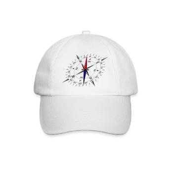 Boussole avec perspective et échelle noire - Casquette classique - blanc/blanc - Devant