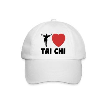 I LOVE TAI CHI Kampfsport Motto - Baseballkappe - Weiß/Weiß - Vorne