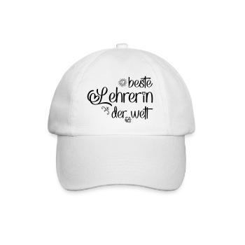 Beste Lehrerin der Welt - Baseballkappe - Weiß/Weiß - Vorne