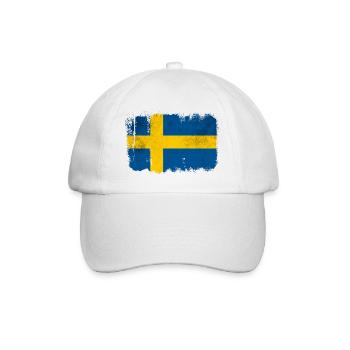 Swedish flag - Baseball Cap - white/white - Front