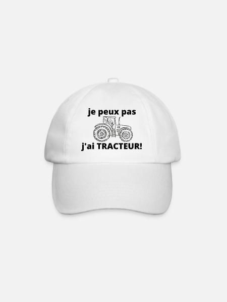 je peux pas j'ai tracteur - Casquette classique - blanc/blanc