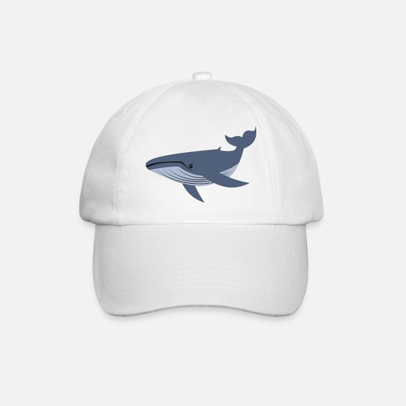 Baleine bleue, baleine - Casquette classique - blanc/blanc
