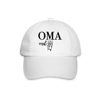 Oma Mal Drei Großmutter - Baseballkappe - Weiß/Weiß - Vorne