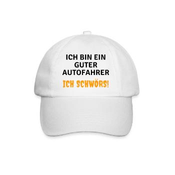 Ich bin ein guter Autofahrer Ich schwörs! - Baseballkappe - Weiß/Weiß - Vorne