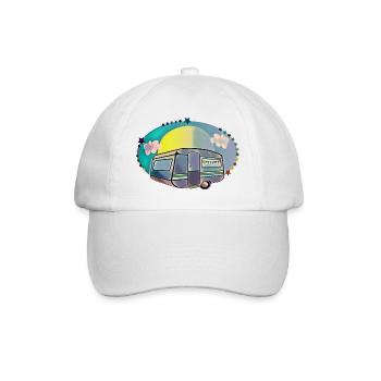 Camping campers caravan love - Baseball Cap - white/white - Front