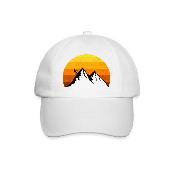 Road bike, mountain, sunset, bike, mountain tour - Baseball Cap - white/white - Front