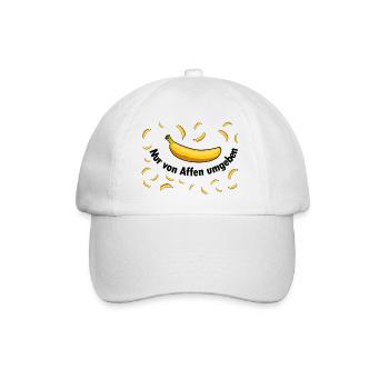 Banane Banana Design Von Affen Umgeben - Baseballkappe - Weiß/Weiß - Vorne