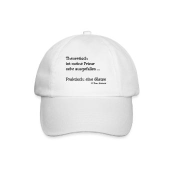 theoretisch ausgefallene Frisur Glatze - Baseballkappe - Weiß/Weiß - Vorne