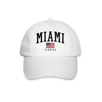 Miami Flag Distressed Typography Florida - Baseball Cap - white/white - Front